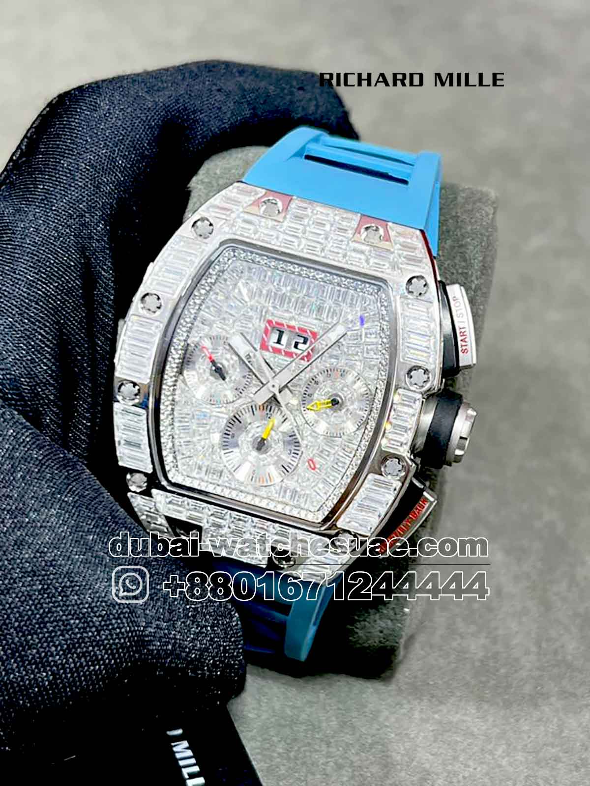 Iced out richard mille clearance watch