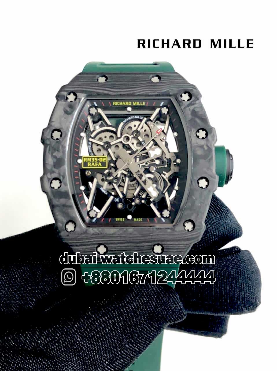 Richard Mille 35 Green Strap Replica Watches in Saudi Arabia KSA